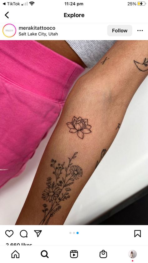 Lotus Flower Tattoo Wrist, Ephemeral Tattoo, Mac Miller Tattoos, Water Lily Tattoos, Delicate Tattoos For Women, Earthy Tattoos, Hippie Tattoo, Army Tattoos, Flower Wrist Tattoos