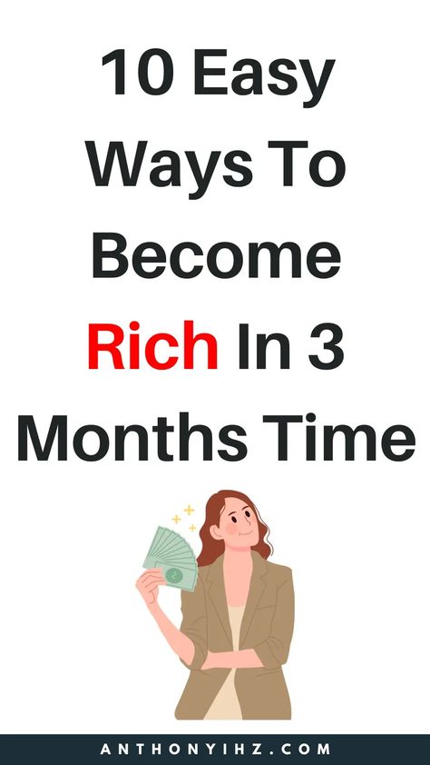 Are you looking for ways to develop a rich mindset? Need helpful tips on how to become a millionaire fast? Check out these personal finance tips on how to become rich, plus 10 helpful tips for building wealth fast. This post will also guide you on rich people's mindset that will make you wealthy, easy ways to become a millionaire in 3 months, plus wealth tips to become rich and successful Millionaire Business Ideas, How To Get Rich In Your 20s, Ways To Become Rich, How To Become Wealthy, Rich Mindset, Ways To Get Rich, Earn Extra Money Online, How To Become Successful, Become Rich