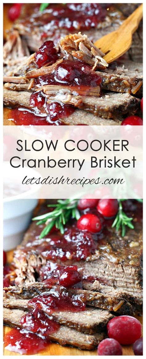 Cranberry Brisket, Slow Cooked Beef Brisket, Cranberry Glaze, Easy Christmas Dinner, Brisket Recipe, Christmas Dinner Menu, Xmas Dinner, Brisket Recipes, Slow Cooked Beef