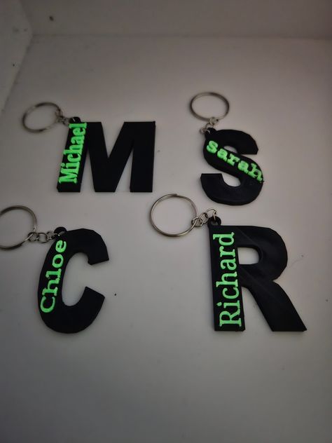 3d Print Ideas, Initial Keyring, Name Keyrings, Initial Keychain, Full Name, Keychain Set, Large Letters, 5 Pounds, School Art