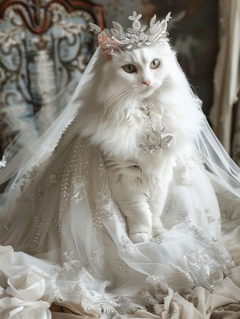 Princess Wedding Dress For Cat Check more at https://www.yopacat.com/product/princess-wedding-dress-for-cat/ Cat Princess Costume, Cat Wedding Dress, Cat At Wedding, Cats In Clothes, Cat Princess, Fancy Cat, Cat Dressed Up, Cat Dress, Cat Wedding