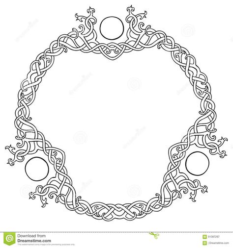 Celtic Circle Design, Celtic Patterns Border, Celtic Frame, Celtic Knot Circle, Circle Tattoo Design, Frame Black And White, Japanese Tattoo Words, Traditional Tattoo Flash Art, Celtic Circle