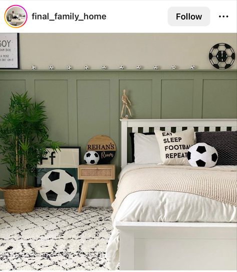 Boys Soccer Bedroom, Football Theme Bedroom, Soccer Themed Room, Football Themed Room, Soccer Themed Bedroom, Soccer Bedroom, Soccer Room, Football Rooms, Football Bedroom