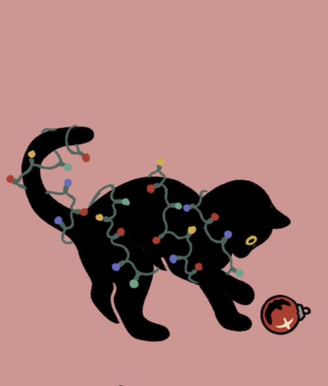 Black Cat Christmas Wallpaper, Christmas Cat Wallpaper Iphone, Black Cat Wallpaper Aesthetic, Christmas Wallpaper Cat, Christmas Cat Cartoon, Christmas Cat Wallpaper, Cute Aesthetic Keyboard Wallpaper, Cat Posing, Black Cat Christmas