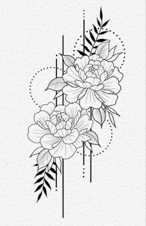 Floral Design Tattoo Geometric Shapes, Floral Geometric Tattoo Design, Geometric With Flowers Tattoo, Floral Tattoo Geometric, Star With Flowers Tattoos, Geometric Flowers Design, Floral And Geometric Tattoo Sleeve, Geometric And Floral Tattoo, Geometrical Flower Tattoo