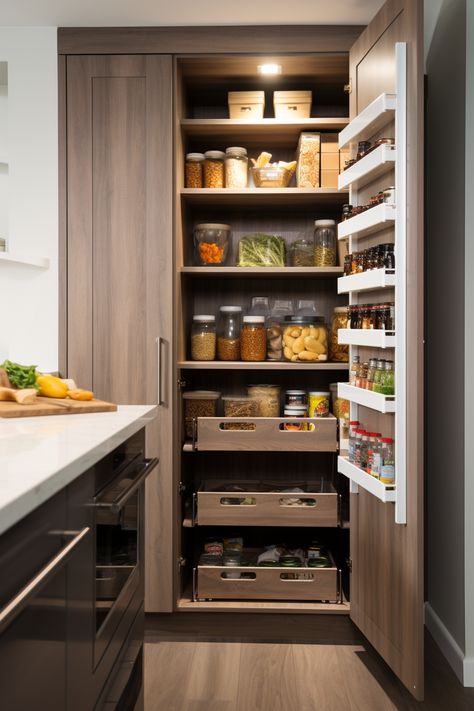 12 Small Pantry Ideas to Make the Most Out of Tight Spaces | Architectural Digest Small Pantry Ideas, Small Kitchen Pantry, House Pantry, Small Pantry Organization, Kitchen Storage Space, Pantry Remodel, Kitchen Cupboard Designs, Pantry Shelving, Small Pantry