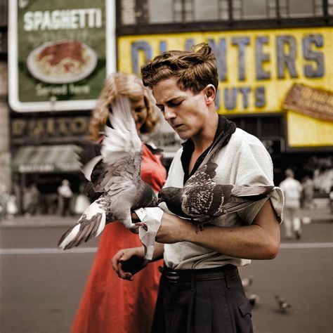 Pigeon Feeder c.1955 [1800x1800] - Imgur Vivian Maier Street Photographer, Vivian Mayer, Photo New York, Andre Kertesz, Diane Arbus, Edward Weston, Invisible Woman, Robert Doisneau, Henri Cartier Bresson