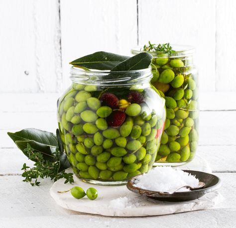 Olive Brine, Fresh Olives, Marinated Olives, Mediterranean Food, Green Olives, Mediterranean Recipes, Fresh Produce, Other Recipes, Pesto