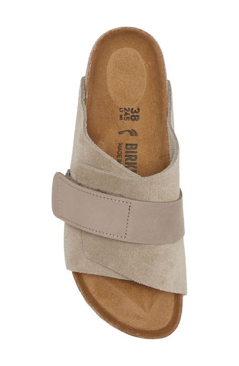 Birkenstock Kyoto Slide Sandal in Gray Taupe at Nordstrom, Size 7-7.5Us Birkenstock Kyoto, Comfortable Women's Shoes, Minimalist Fashion Summer, Most Comfortable Sandals, Flats With Arch Support, Comfort Shoes Women, Sandals Outfit, Trending Sandals, Slides Women