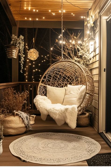 Craving a cozy fall atmosphere? Check out these 10 budget-friendly hygge porch ideas that will make your home the coziest on the block! Warm lighting, soft textures, and natural elements await.  #HyggeHome Some of the links in my articles are affiliate links. If you make a qualified purchase from one of my links I will make a small commission at no cost to you. Thank you for your support!!! Inside Porch Ideas, Hygge Porch, Cozy Porch Ideas, Cozy Front Porch Ideas, Small Back Porches, Cozy Back Porch Ideas, Small Porch Ideas, Fall Bathroom Decor Ideas, Small Back Porch Ideas