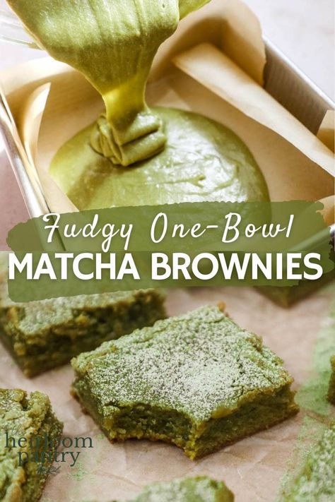 Matcha Brownies Recipes, Brownies With White Chocolate, Matcha Brownies, Matcha White Chocolate, Matcha Dessert, Matcha Recipe, Japanese Recipes, Healthy Sweets Recipes, Matcha Green