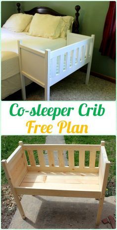 Crib Plans, Diy Baby Crib, Co Sleeper Crib, Baby Co Sleeper, Diy Crib, Newborn Hacks, Baby Cradle, Woodworking Furniture Plans, Baby Cot