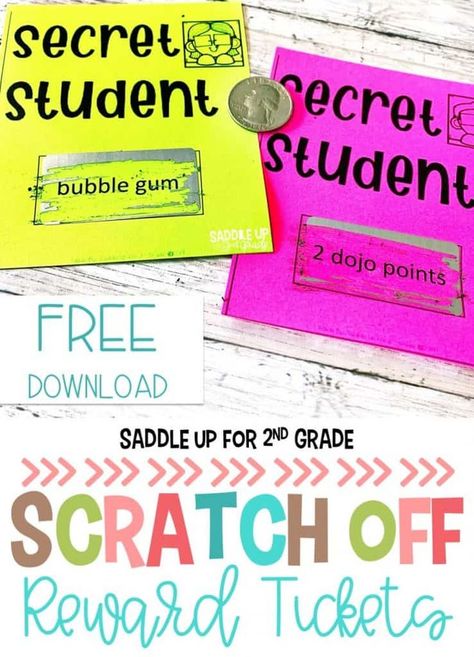 Classroom Management Reward Scratch Off Tickets Secret Student, Classroom Management Rewards, Classroom Incentives, Student Posters, Special Education Math, Student Rewards, Scratch Off Tickets, Classroom Management Techniques, Student Growth