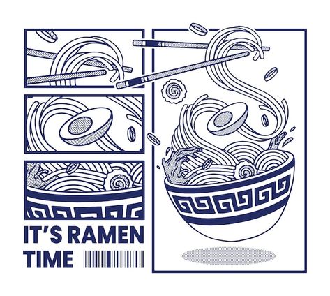 Japanese Illustration Art, Japanese Graphic Art, Ramen Logo, Ramen Illustration, Ramen Design, Japan Graphic Design, Japanese Poster Design, Japanese Tshirt, Illustration T Shirt