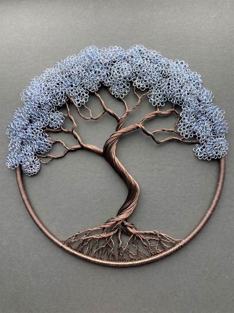 Beaded Ornaments Diy, Wire Tree Of Life, Copper Wire Crafts, Bonsai Wire, Copper Wire Art, Wire Art Sculpture, Tree Of Life Art, Wire Diy, Mesh Wreath Diy