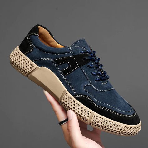 Men Leather Sneakers Breathable Fashion Sneakers Male Fashion Loafers Black brown business leisure Casual Shoes 2019 _ - AliExpress Mobile Gents Shoes, Stylish Men Casual, Best Shoes For Men, Mens Nike Shoes, Male Fashion, Sneakers Men Fashion, Mens Fashion Shoes, Fashion Sneakers, Suede Shoes