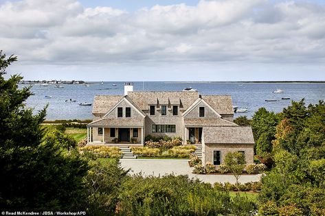 Barstool Sports founder Dave Portnoy has reportedly splurged $42 million on a waterfront Nantucket compound (pictured) Dave Portnoy, Nantucket Beach, Workshop Apd, Nantucket Home, Barstool Sports, Ranch Exterior, Shingle Style Homes, Beach Home, Coastal Homes