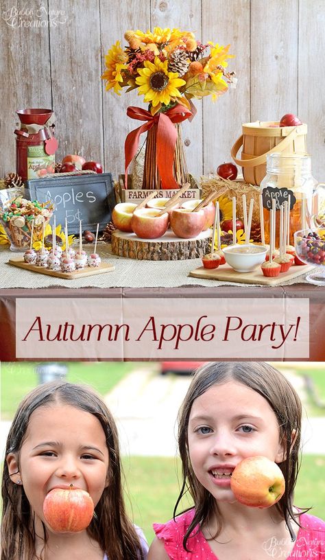 Autumn Apple Party!  Fun Apple party with apple themed food and games!! #shop #FlavorofFall #CollectiveBias Lollipop Ghost, Apple Theme Parties, Ghost Lollipops, Recipes Autumn, Childrens Party Games, Apple Party, Ghost Craft, Apple Birthday, Fall Party Food