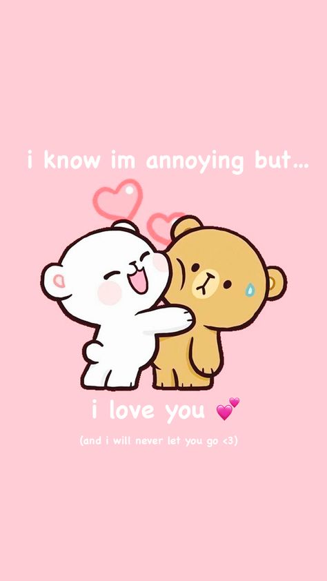 Sorry Images For Boyfriend Cartoon, Cute Love Illustration, I Love You Cute Pics, Cute Bear Couple, Cute Cartoon Quotes, Teddy Bear Quotes, Milk And Mocha, Milk Mocha, I'm Annoying