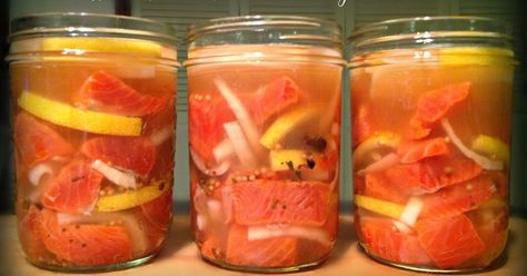 Pickled Salmon, Alaskan Recipes, Native Recipes, Pickled Fish Recipe, Sockeye Salmon Recipes, Alaska Recipes, Alaskan Food, Alaska Living, Pickled Fish