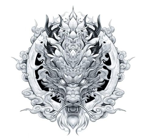 Japanese Dragon Tattoos Designs, Yakuza Chest Tattoo, Back Dragon Tattoo Men, Tattoo Dragon Japan, Dragon Tattoo Bicep, Japanese Dragon Face, Japanese Dragon Head Tattoo, Dragon Face Tattoo, Dragon Chest Tattoo