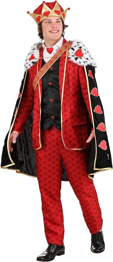 Amazon.com: Fun Costumes Premium King of Hearts Adult Costume X-Large Red : Clothing, Shoes & Jewelry King Of Hearts Costume, Playing Card Costume, Card Costume, Fun Costumes, Heart Costume, Red Clothing, Horse Costumes, King Of Hearts, Mens Halloween Costumes