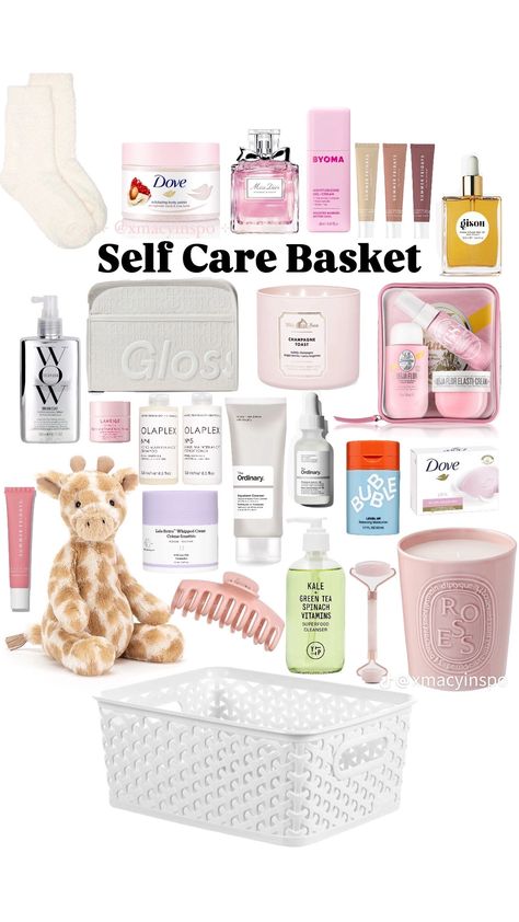 Selfcare Basket, Self Care Basket, Care Basket, Preppy Skincare, Champagne Toast, Gel Cream, The Ordinary, Green Tea, Gift Baskets