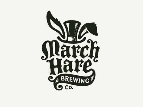 View on Dribbble Hat Logo Design, Free Logos, Logo And Identity, March Hare, Drawing Letters, Online Logo, Design Jobs, Brewing Co, Logo Maker