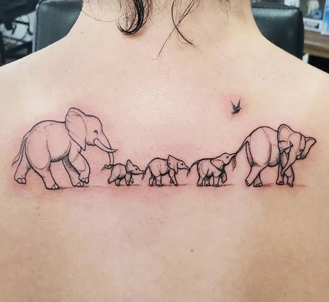 25 Family Tattoo Ideas That Will Melt Your Heart Family Elephant Tattoo Ideas, Elephant Family Tattoo Design, Elephant Tattoos Family, Family Of Elephants Tattoo, Motherhood Tattoos Unique 3 Kids, Tattoo Ideas For 3 Kids, Elephant Tattoos Small Family, Elephant And Baby Tattoo, Elephant Family Tattoos