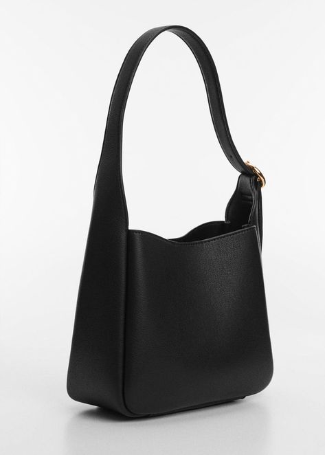 Shoulder bag with buckle -  Women | Mango USA University Bag, Mango Bags, Slouchy Tote, Laptop Tote Bag, Buckle Bags, Laptop Tote, Mango Fashion, Cute Bags, Black Bag