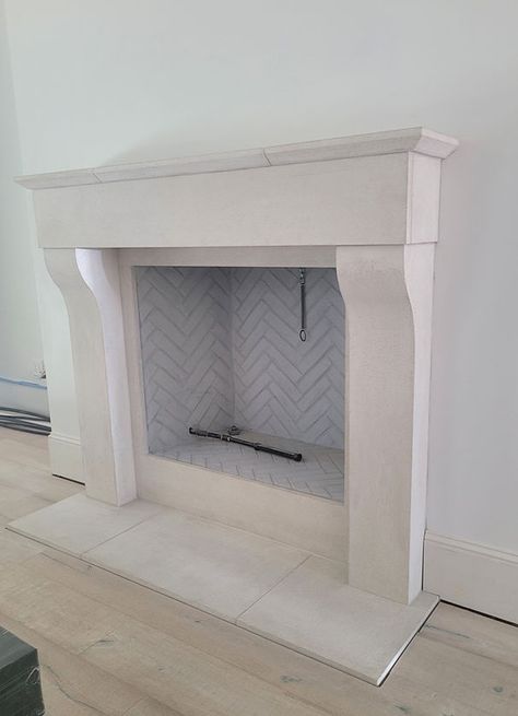 Cast Stone Fireplace Mantle, Fireplace Limestone, Stone Fireplace Mantle, Cast Stone Fireplace Surround, Limestone Fireplace Surround, Cast Stone Mantel, Limestone Mantel, Fireplace Mantel Designs, Cast Stone Fireplace