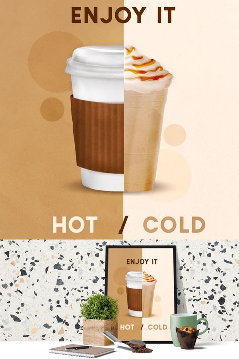 Cafe Advertising Posters, Cold Coffee Illustration, Coffee Ads Creative Advertising, Cold Coffee Poster, Coffee Marketing Ideas, Cafe Poster Design Ideas, Cafe Marketing Ideas, Coffee Advertising Posters, Coffee Ads Design