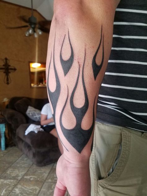 Flames Tattoo, Hot Rod Tattoo, Lower Arm Tattoos, Flame Tattoo, Tiger Tattoo Sleeve, Skull Sleeve Tattoos, Flame Tattoos, Fire Tattoo, Badass Tattoos