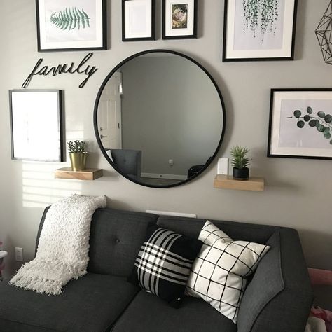 Wayfair.com - Online Home Store for Furniture, Decor, Outdoors & More Wall Mirror Ideas, Large Wall Decor Living Room, Home Decor Ideas Kitchen, Mirror Decor Living Room, Home Decor Apartment, Modern Living Room Design, Decor Ideas Kitchen, Home Decor Wallpaper, First Apartment Decorating