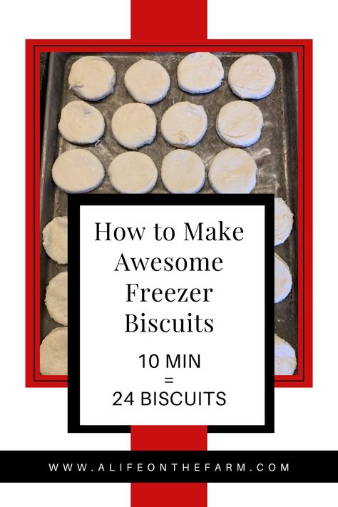 Super Easy Recipe - Awesome Freezer Biscuits! Get this Recipe NOW! #recipe #recipes #biscuits #freezercooking #alifeonthefarm #twooaksfarmstead Freezing Biscuits Before Baking, Freezing Biscuit Dough, Frozen Biscuits Recipes, Frozen Biscuit Recipes, Make Ahead Biscuits, Freezer Biscuit Recipe, Homemade Freezer Biscuits, Freezer Biscuits, Pillsbury Biscuit Recipes