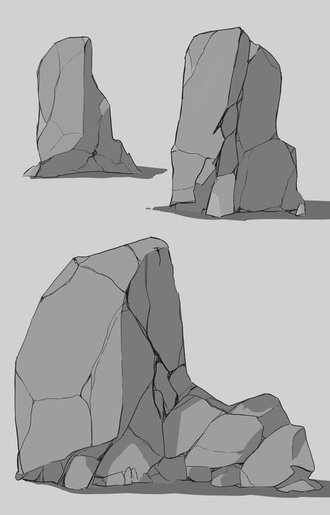 Rock Formations Drawing, Boulder Sketch, Boulder Drawing, Rock Sketch, Stone Texture Drawing, Rock Texture Drawing, Rock Reference, Stone Drawing, Drawing Rocks