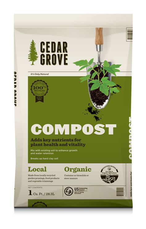 Agriculture Design, Tattoo Plant, Visuell Identitet, Cedar Grove, Vintage Gardening, Organic Compost, Yard Waste, Compostable Packaging, Plant Health