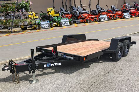 TI10 - 10k Tandem Axle Full Deck Gravity Tilt Trailer - BWise Trailers Tilt Trailer, Crappie Fishing Tips, Rv Lighting, Spare Tire Mount, Crappie Fishing, Utility Trailer, Aluminum Wheels, Spare Tire, Tandem