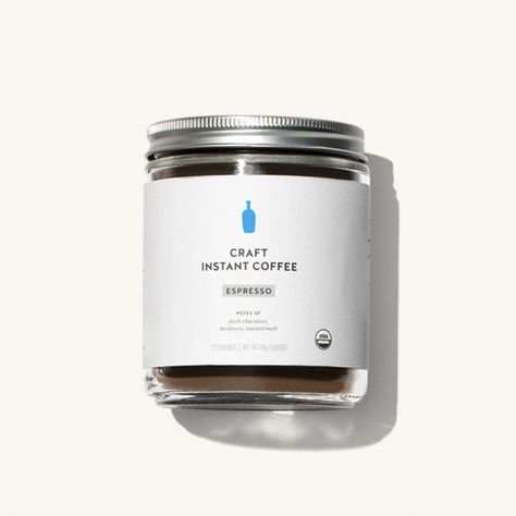 Blue Bottle’s Instant Coffee Is Actually Good | Bon Appétit Instant Coffee Packaging, Pudding Packaging, Bottled Coffee, Instant Espresso, Tea Package, Coffee Market, Espresso Recipes, Brand Boards, Blue Bottle Coffee