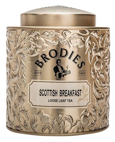 Amazon.com : Brodies Breakfast Tea, Loose Leaf Tea Caddy Tin, 4.4 Ounce : Grocery & Gourmet Food Kenyan Tea, Scottish Breakfast, Tea Loose Leaf, Ceylon Tea, Tea Brands, Breakfast Tea, Tea Tins, Flavored Tea, Tea Caddy