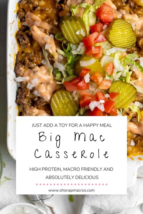 Big Mac Casserole, Big Mac Sauce, Mac Sauce, Macro Friendly Recipes, Beef Casserole Recipes, Macro Meals, Beef Recipes For Dinner, Beef Dinner, Big Mac