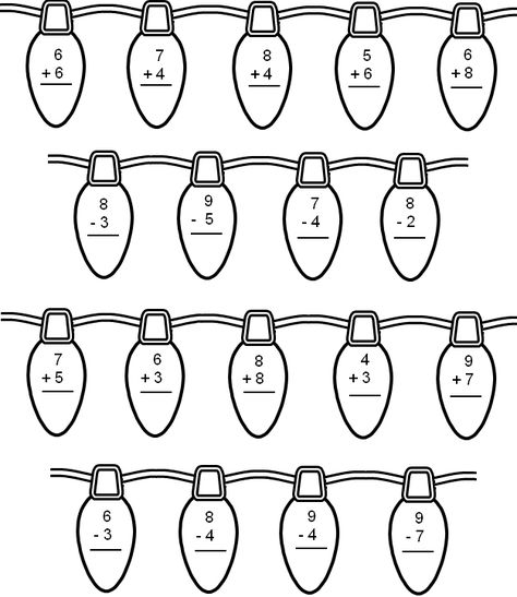 Christmas Worksheet - Color By Number Math Worksheet for Kids - Addition, Subtraction - Christmas Theme - Bulbs Christmas Subtraction, Color By Number Math, Christmas Worksheet, Christmas Math Worksheets, Math Coloring Worksheets, Christmas Addition, Holiday Worksheets, Christmas Worksheets, Subtraction Worksheets