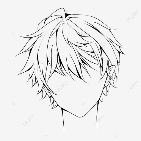 Anime Guy Hairstyles Reference, Anime Boys Hairstyle, Boy Head Drawing, Boys Hair Drawing, Anime Guy Hairstyles, Draw Hacks, Anime Male Hairstyles, Anime Head Reference, Anime Boy Hairstyle