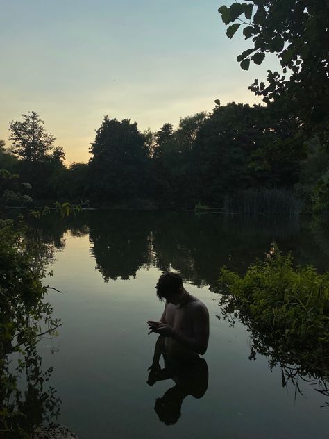 Boys Swimming Aesthetic, Brunette Boys Aesthetic, Teenage Aesthetic, Teenager Life, Imagination Photography, Lake Swimming, Summer Lake, Boy Character, Wattpad Covers