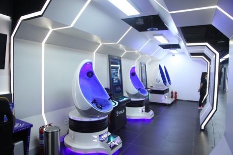 Virtual Reality Room, Vr Room, Exhibit Design Inspiration, Beyond Imagination, Virtual Reality Games, Futuristic Home, Video Game Room Design, Futuristic Interior, Interactive Installation