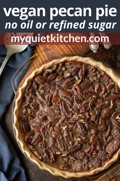 Healthier Pecan Pie Recipe, Vegan Desserts No Sugar, Eggless Pecan Pie, Pecan Pie No Corn Syrup, Vegan Pecan Pie Recipe, Healthy Pecan Pie, Sugar Free Pecan Pie, Dairy Free Deserts, Gluten Free Pecan Pie