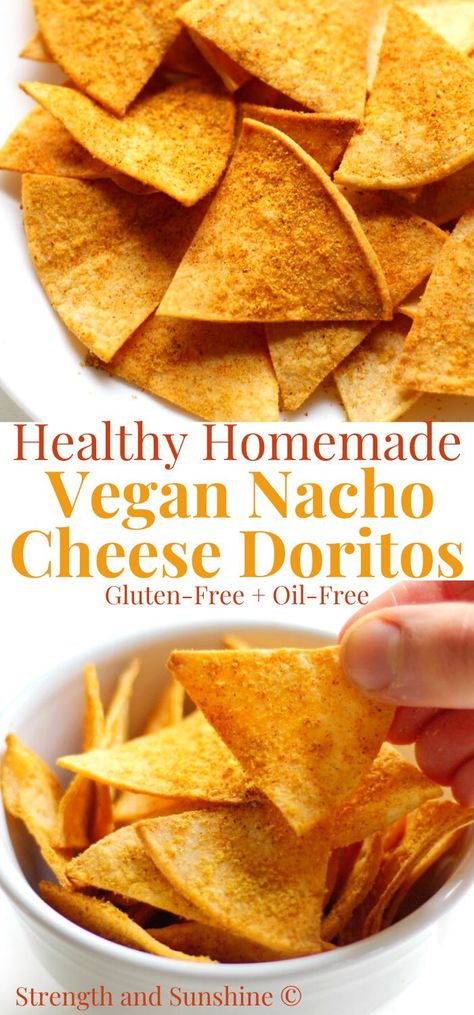 homemade vegan nacho cheese doritos recipes Gluten Free Chips Homemade, Gluten Free Nachos Recipe, Healthy Doritos, Vegan Doritos, Vegan Chips, Tomato Powder, Vegan Nachos Cheese, Tortilla Chip, Vegan Snack Recipes