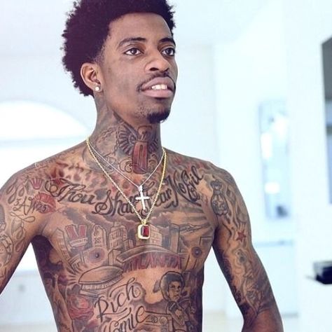 Dreamchasers Tattoo Men, Full Chest Tattoo Men, Chest Tattoos For Guys, Rich Tattoo, Chest Tattoo Men Ideas, Rich Gang, Atlanta Tattoo, Full Chest Tattoos, Black Men Tattoos