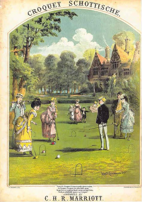 Scottish croquet game Croquet Party, Croquet Game, Happy 42nd Birthday, Twelve Dancing Princesses, Vintage Garden Parties, 20 Century, Ink Illustrations, Kids Playground, Wonderful Images