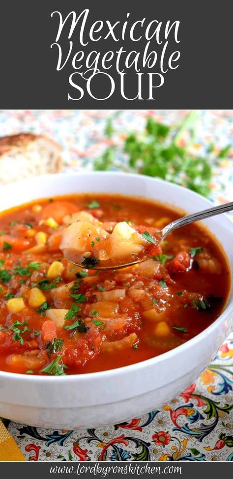 Chicken And Root Vegetables Stew, Spicy Vegetable Soup, Mexican Vegetable Soup, Best Vegetable Soup Recipe, Mexican Vegetables, Vegan Tortilla Soup, Vegan Tortilla, Mexican Soup Recipes, Vegetable Soups